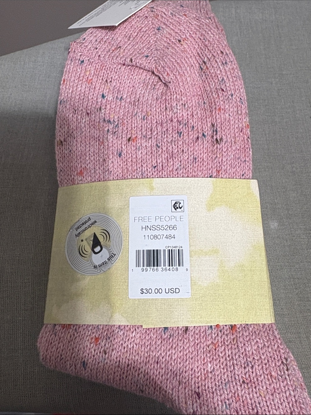 Free People Pink Speckled Men's Knit Socks